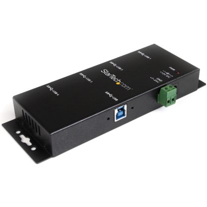 StarTech.com 4-Port Industrial USB 3.0 Hub with ESD Protection~4-Port USB 3.0 Hub - 5Gbps - Metal Industrial USB-A Hub - Wall or