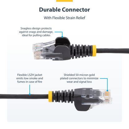 StarTech.com 1 m CAT6 Cable - Slim - Snagless RJ45 Connectors - Grey - Image 6