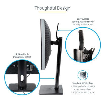 StarTech.com Free Standing Single Monitor Mount - Height Adjustable Monitor Stand - For VESA Mount Displays up to 32" (15lb/7kg - Image 25