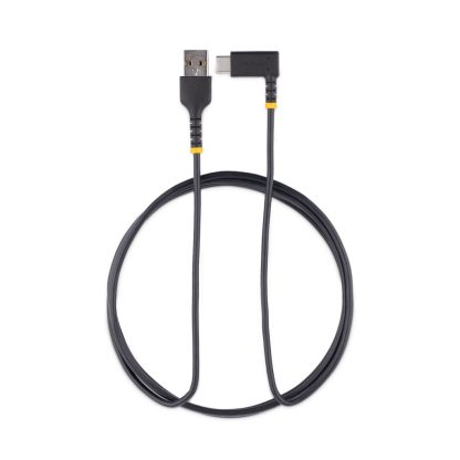 StarTech.com 6ft (2m) USB A to C Charging Cable Right Angle - Heavy Duty Fast Charge USB-C Cable - Black USB 2.0 A to Type-C - - Image 3