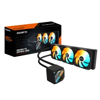 GIGABYTE GAMING 360 Liquid CPU Cooler- 3x120mm ARGB Fans, slide-in interlocking mechanism, DAISY-CHAIN, Intel LGA 1851 and AMD