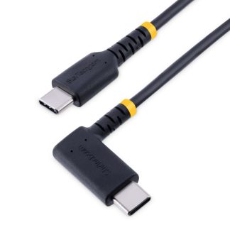 StarTech.com 3ft (1m) USB C Charging Cable Right Angle - 60W PD 3A - Heavy Duty Fast Charge USB-C Cable - Black USB 2.0 Type-C -