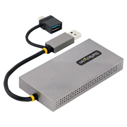 StarTech.com USB to Dual HDMI Adapter, USB A/C to 2x HDMI Displays (1x 4K30Hz, 1x 1080p), Integrated USB-A to C Dongle, 4in/11c - Image 2