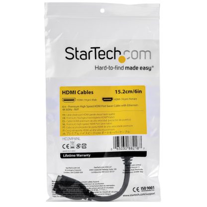 StarTech.com 6" (15cm) HDMI Port Saver Cable - 4K 60Hz High Speed HDMI 2.0 Extension Cable with Ethernet - Short HDMI Extension - Image 4