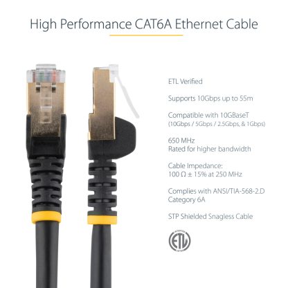 StarTech.com 3m CAT6a Ethernet Cable - 10 Gigabit Shielded Snagless RJ45 100W PoE Patch Cord - 10GbE STP Network Cable w/Strain - Image 5
