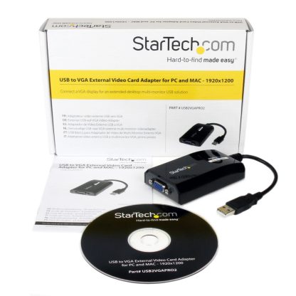 StarTech.com USB to VGA Adapter, External USB Video Graphics Card for PC and MAC, 1920x1200, USB 2.0 Display Adapter - a direct - Image 3