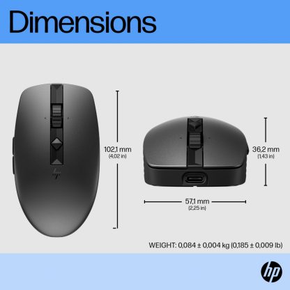 HP 710 Rechargeable Silent Black Bluetooth Mouse - Image 7