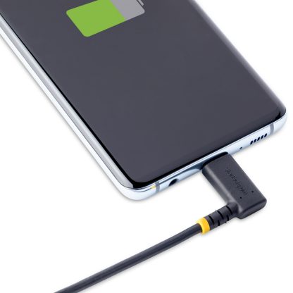 StarTech.com 6in (15cm) USB C Charging Cable Right Angle - 60W PD 3A - Heavy Duty Fast Charge USB-C Cable - Black USB 2.0 Type- - Image 6