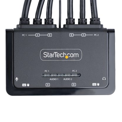 StarTech.com 2-Port Dual-Monitor DisplayPort Cable KVM Switch, 4K 60Hz, Compact KVM with 5ft/1.5m USB-A/DisplayPort/Audio Integr - Image 7
