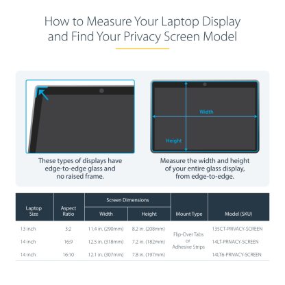 StarTech.com 14-inch 16:9 Flip-Over Privacy Screen with Touch, Anti-Glare Privacy Filter, Laptop Monitor Screen Protector with 5 - Image 15