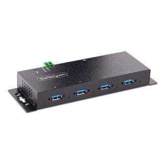 StarTech.com 4-Port Industrial USB 3.0 5Gbps Hub - Rugged USB Hub w/ ESD and Surge Protection - DIN/Wall/Desk Mountable USB-A Hu