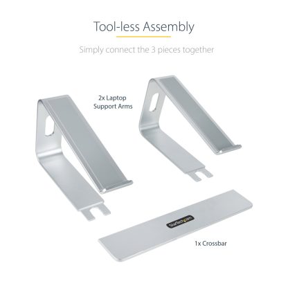 StarTech.com Laptop Stand for Desk, Supports 5kg/11lb, Aluminum, Silver, Ergonomic Laptop Riser, Portable Laptop Holder, Compute - Image 16