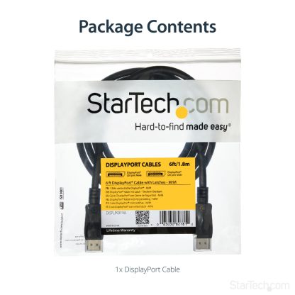 StarTech.com 6ft (2m) DisplayPort 1.2 Cable - 4K x 2K Ultra HD VESA Certified DisplayPort Cable - DP to DP Cable for Monitor - - Image 13