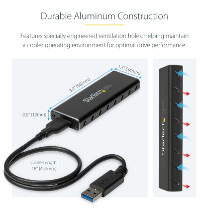 StarTech.com M.2 SSD Enclosure for M.2 SATA SSDs - USB 3.0 (5Gbps) with UASP - Image 12