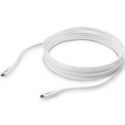 StarTech.com USB-C to USB-C Cable w/ 5A PD - M/M - White - 4 m (13 ft.) - USB 2.0 - USB-IF Certified - Image 3