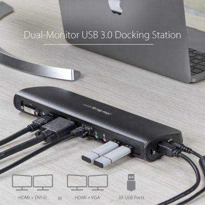StarTech.com Dual-Monitor USB 3.0 Docking Station with HDMI & DVI/VGA~Dual Monitor USB 3.0 Laptop Docking Station with HDMI/DVI - Image 8
