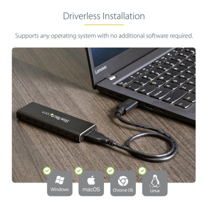 StarTech.com M.2 SSD Enclosure for M.2 SATA SSDs - USB 3.0 (5Gbps) with UASP - Image 11