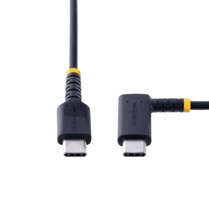 StarTech.com 6in (15cm) USB C Charging Cable Right Angle - 60W PD 3A - Heavy Duty Fast Charge USB-C Cable - Black USB 2.0 Type- - Image 4
