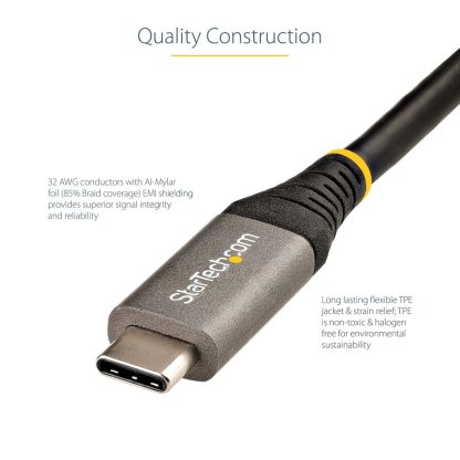 StarTech.com 20" (50cm) USB C Cable 10Gbps - USB 3.1 Type-C Cable - 100W (5A) Power Delivery Charging, DP Alt Mode - USB-C Cord - Image 5