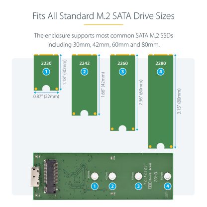 StarTech.com M.2 SSD Enclosure for M.2 SATA SSDs - USB 3.0 (5Gbps) with UASP - Image 10