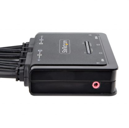 StarTech.com 2-Port Dual-Monitor DisplayPort Cable KVM Switch, 4K 60Hz, Compact KVM with 5ft/1.5m USB-A/DisplayPort/Audio Integr - Image 4