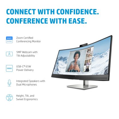 HP E34m G4 WQHD Curved USB-C Conferencing Monitor - Image 10