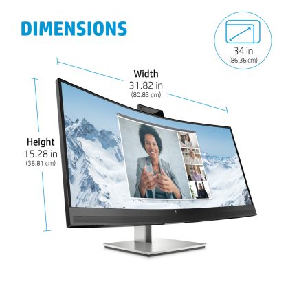 HP E34m G4 WQHD Curved USB-C Conferencing Monitor - Image 12