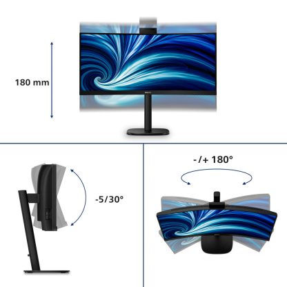Philips 3000 series 34B2U3600CH/75 computer monitor 86.4 cm (34") 3440 x 1440 pixels Wide Quad HD LCD Black - Image 10