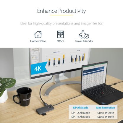 StarTech.com USB C Multiport Adapter 4K 60Hz HDMI Video, 3 Pt 5Gbps USB-A Hub, 100W USB Power Delivery Pass-Through/GbE/SD/Micr - Image 14
