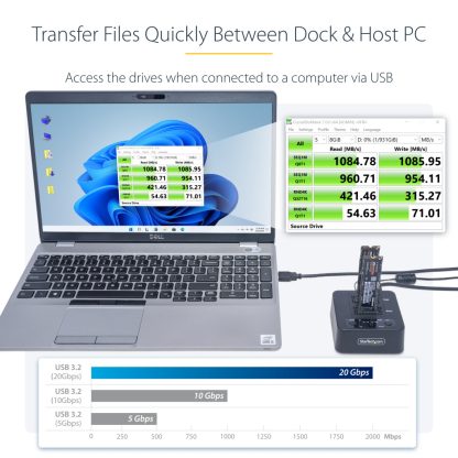 StarTech.com 1:1 M.2 NVMe Drive Duplicator, Standalone M.2 SSD Cloner/Copier up to 90GBpm, USB 3.2 20Gbps M.2 Dual-Bay Drive Do - Image 14