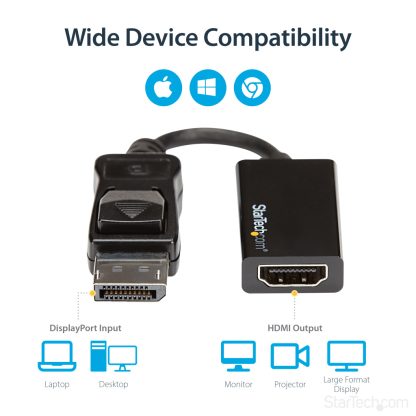StarTech.com DisplayPort to HDMI Adapter - 4K 60Hz Active DP 1.4 to HDMI 2.0 Video Converter - DP to HDMI Monitor/TV/Display Ca - Image 11