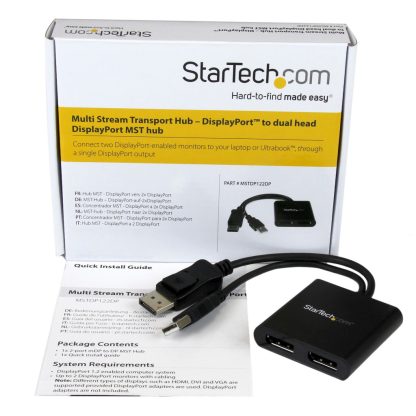 StarTech.com 2-Port Multi Monitor Adapter - DisplayPort 1.2 MST Hub - Dual 4K 30Hz or 1080p - USB Bus Powered - Video Splitter - Image 9
