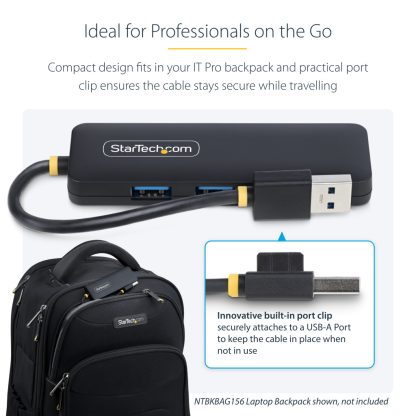 StarTech.com 4-Port USB-A Hub, 5Gbps, Bus Powered, Small Travel Mini USB Hub, Multi-Port USB 3.0 Splitter, Portable USB Hub, Ov - Image 15
