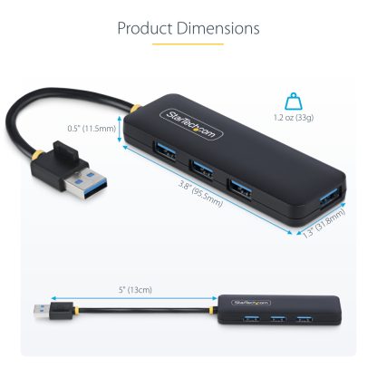 StarTech.com 4-Port USB-A Hub, 5Gbps, Bus Powered, Small Travel Mini USB Hub, Multi-Port USB 3.0 Splitter, Portable USB Hub, Ov - Image 16