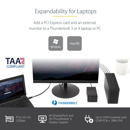 StarTech.com Thunderbolt 3 PCIe Expansion Chassis, External Enclosure with One PCI Express Slot, PCIe Box for Laptops/Desktops/ - Image 12