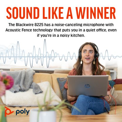 Poly Blackwire 8225 Stereo USB-C Headset +USB-C/A Adapter - Image 11