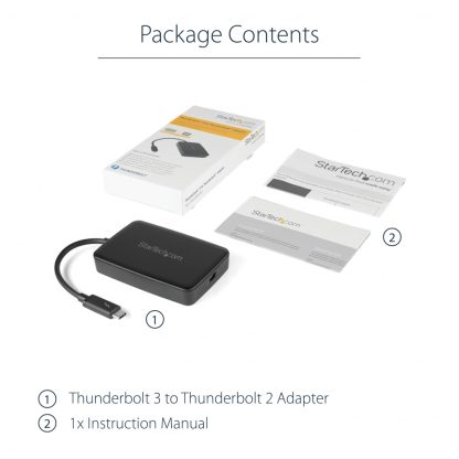 StarTech.com Thunderbolt 3 to Thunderbolt 2 Adapter - TB3 Laptop to TB2 Displays & Devices - Thunderbolt 2 20Gbps or Thunderbol - Image 11