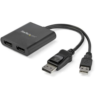 StarTech.com 2-Port Multi Monitor Adapter - DisplayPort 1.2 MST Hub - Dual 4K 30Hz or 1080p - USB Bus Powered - Video Splitter