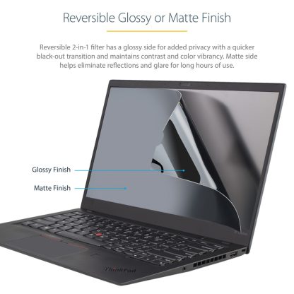 StarTech.com 17.3-inch 16:9 Laptop Privacy Filter, Anti-Glare Privacy Screen w/51% Blue Light Reduction, Notebook Screen Protec - Image 3