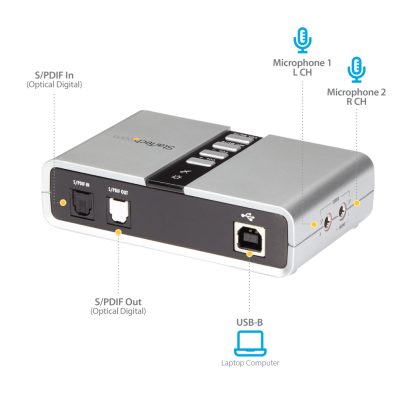 StarTech.com 7.1 USB Audio Adapter External Sound Card with SPDIF Digital Audio - Image 10