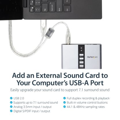 StarTech.com 7.1 USB Audio Adapter External Sound Card with SPDIF Digital Audio - Image 8