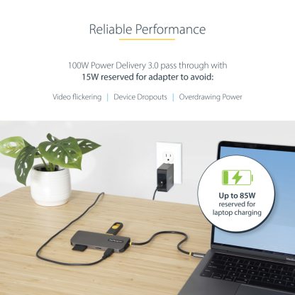 StarTech.com USB C Multiport Adapter 4K 60Hz HDMI Video, 3 Pt 5Gbps USB-A Hub, 100W USB Power Delivery Pass-Through/GbE/SD/Micr - Image 16