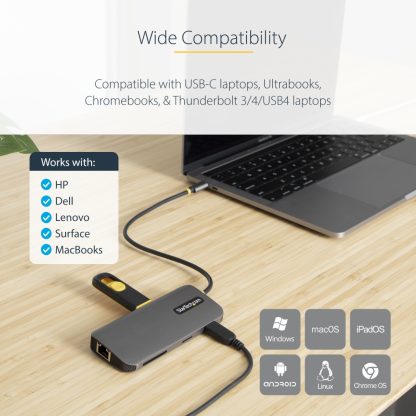 StarTech.com USB C Multiport Adapter 4K 60Hz HDMI Video, 3 Pt 5Gbps USB-A Hub, 100W USB Power Delivery Pass-Through/GbE/SD/Micr - Image 17