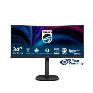 Philips 3000 series 34B2U3600C/75 computer monitor 86.4 cm (34") 3440 x 1440 pixels Wide Quad HD LCD Black