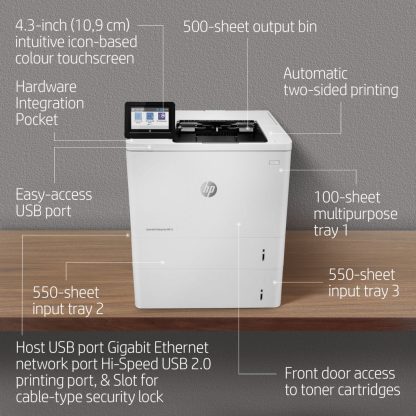 HP LaserJet Enterprise M612dn Black and white Printer, Ethernet Only; Duplex - Image 6