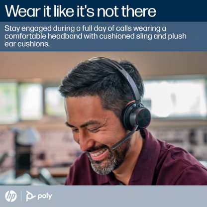 Poly Voyager Focus 2 Microsoft Teams Certified USB-C-C Headset +USB-C/A Adapter +Charging Stand - Image 3