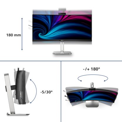 Philips 6000 series 34B2U6603CH/75 computer monitor 86.4 cm (34") 3440 x 1440 pixels Wide Quad HD LCD Grey, Silver - Image 11