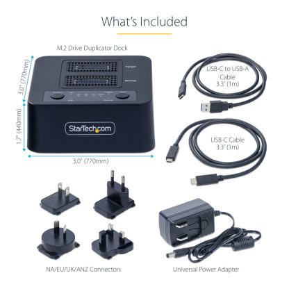 StarTech.com 1:1 M.2 NVMe Drive Duplicator, Standalone M.2 SSD Cloner/Copier up to 90GBpm, USB 3.2 20Gbps M.2 Dual-Bay Drive Do - Image 17