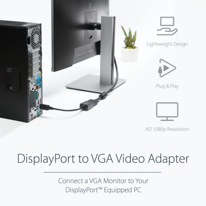 StarTech.com DisplayPort to VGA Adapter - Active DP to VGA Converter - 1080p Video - DisplayPort Certified - DP/DP++ Source to - Image 5