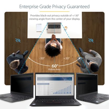 StarTech.com 17.3-inch 16:9 Laptop Privacy Filter, Anti-Glare Privacy Screen w/51% Blue Light Reduction, Notebook Screen Protec - Image 2